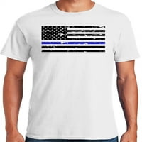 Grafička Amerika Policija podržava mušku majicu tanke plave linije američke zastave