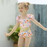 Kupaći kostim za djevojčice, kupaći kostim za djevojčice, kupaći kostim s dva volana, cvjetni kupaći kostim za