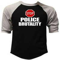 Muško zaustavljanje policijske brutalnosti TV crno siva majica za bejzbol Raglan Velika crna siva