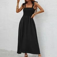 FinelyLove Flowy Maxi haljina Polu formalne haljine za žensku a-line dužinu koljena bez rukava tiskani crni xxl